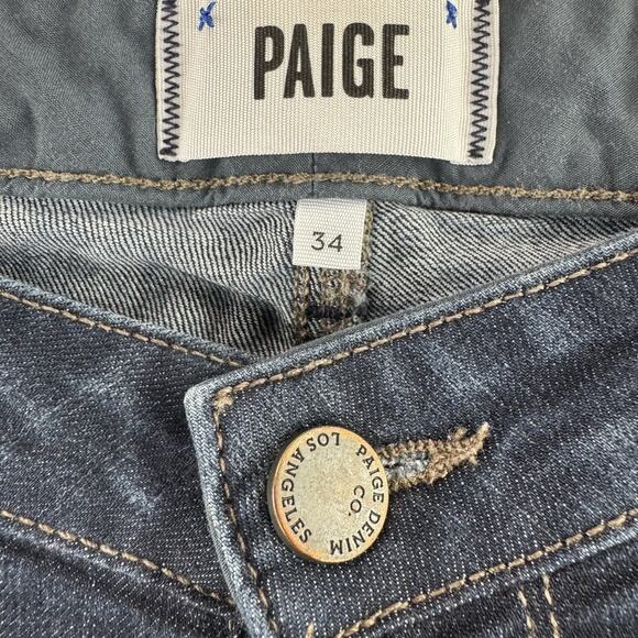 Paige Manhattan Bootcut Jeans Dark Wash Stretch Mid Rise Denim Women's Size 34 - Picture 5 of 11